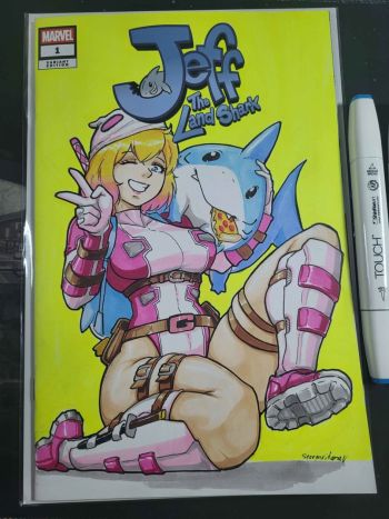 Image of Jeff the Land Shark Sketch Cover