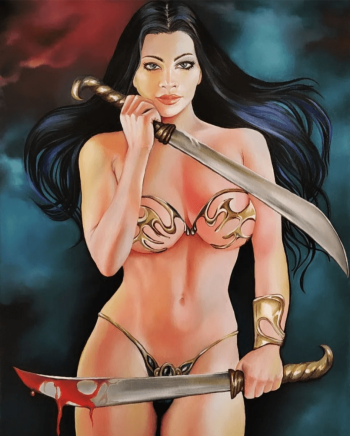 Image of Warrior Woman Pin Up Art