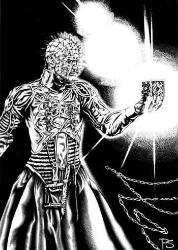 Image of Hellraiser - PINHEAD - A4 original art - by PAUL SWAIN