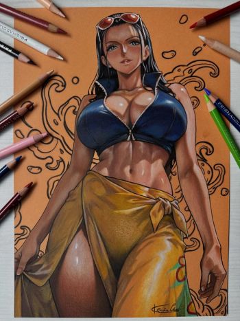 Image of Kevin Chua Original Art Nico Robin One Piece A4 ( 8.3 x 11.7 inches )