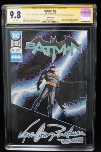 Image of Batman #50 CGC Signature Series: sketch by Nick Justus, signed by the legendary Kevin Conroy 