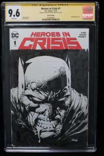 Image of Heroes in Crisis #1 Sketch Cover CGC Batman by David Finch