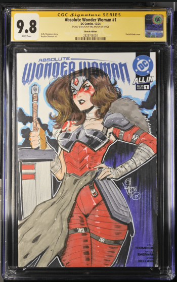 Image of Absolute Wonder Woman 1 Blank Cover Variant by Mel Milton CGC 9.8