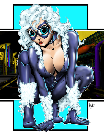 Image of Black Cat Pin Up Art