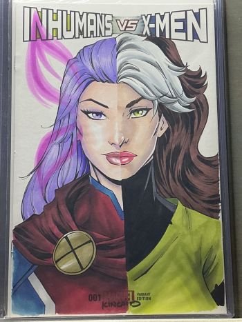 Image of Psylocke & Rogue Split Sketch Cover by Ryan M. Kincaid 