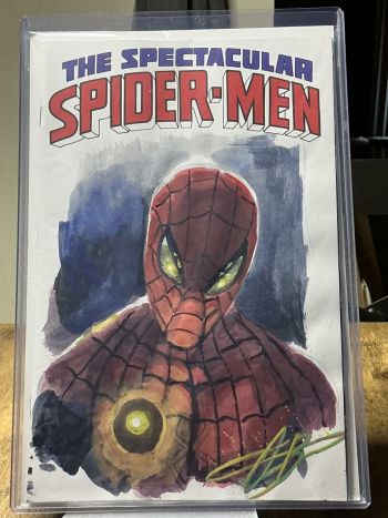 Image of The Spectacular Spider-Men Sketch Cover by Aaron Bartling