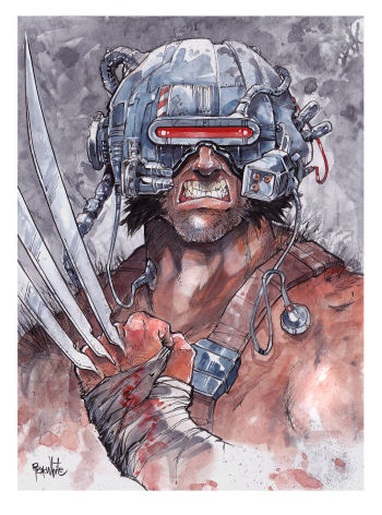 Image of Wolverine Watercolor Illustration