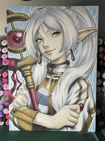 Image of Frieren Original Art (2nd Attempt) A4 - Arttrober 2024