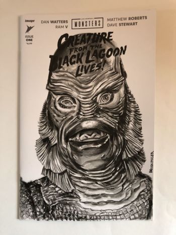 Image of Creature from the Black Lagoon Ink and Wash Sketch Cover