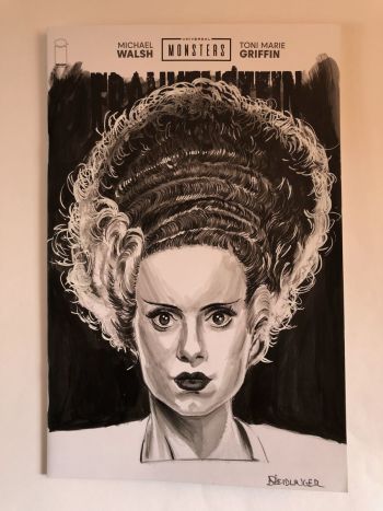 Image of Bride of Frankenstein Ink and Wash Cover