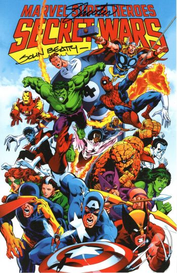 Image of MARVEL SECRET WARS #1 COVER PRINT SIGNED JIM SHOOTER & JOHN BEATTY