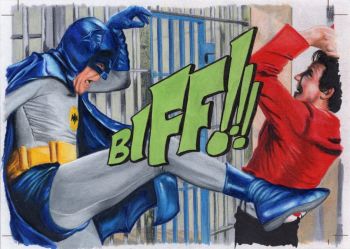 Image of 1966 Batman Fight Scene Sketch Card