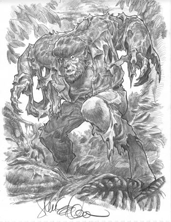 Image of Wolfman Pencil Drawing by Steven E Gordon
