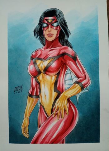 Image of Spider-Woman Pin Up by Marlon Vallieri