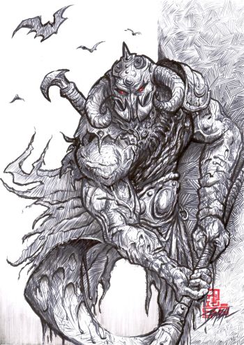 Image of The Shadow of the Death Dealer/ Bazal. 8,3x11,7 in.