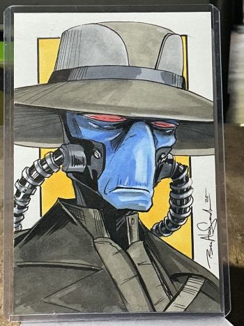 Image of Cad Bane 4x6 Sketch Card Topps Artist Ben AbuSaada