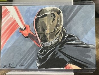 Image of Sith Warrior the Stranger 4x6 Sketch Card Topps Artist Ben AbuSaada