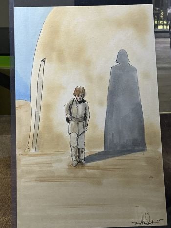 Image of Young Anakin and Vader Shadow Art Topps Artist Ben AbuSaada