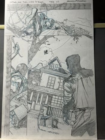 Image of Spider-Man: Black, White & Blood Page 7  preliminary sketch