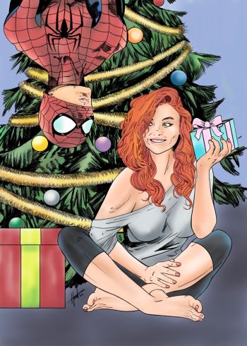 Image of Merry Christmas Spider-Man and Mary Jane