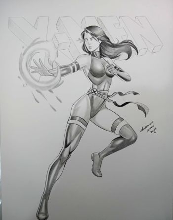 Image of Psylocke X-Men Pencil Illustration