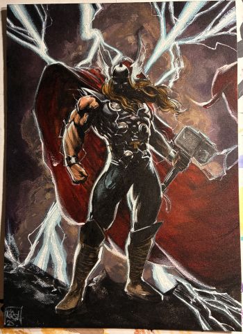 Image of 5x7” Thor Illustration