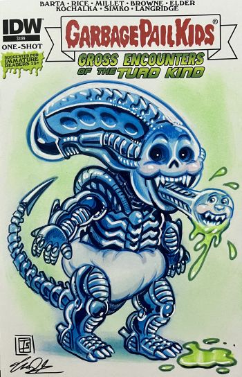 Image of IDW Garbage Pail Kids Alien Xenomorph Sketch Cover Tim Shinn
