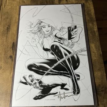 Image of 11x17 signed Spider Gwen and Spider-Man by Tyler Kirkham 
