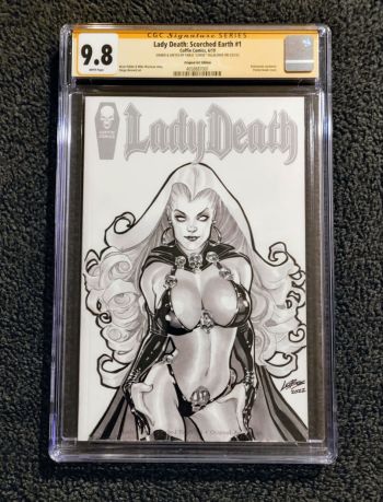 Image of Lady Death Scorched Earth 1 Lady Death by Pablo Villalobos CGC 9.8