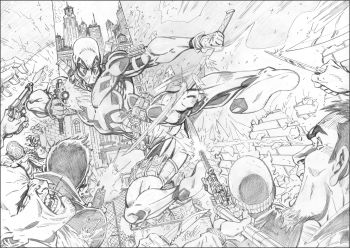 Image of Deadpool Original Pencil Art 
