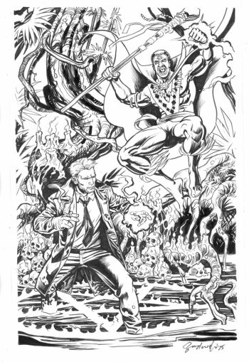 Image of John Constantine vs Brother Voodoo by Stephen Sadowski