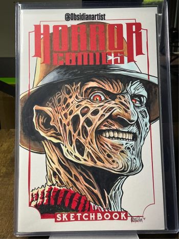 Image of Freddy Krueger Horror Comics Sketchbook Cover