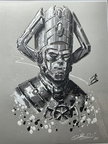 Image of Galactus Acrylic painting A4 Johnny Desjardins 