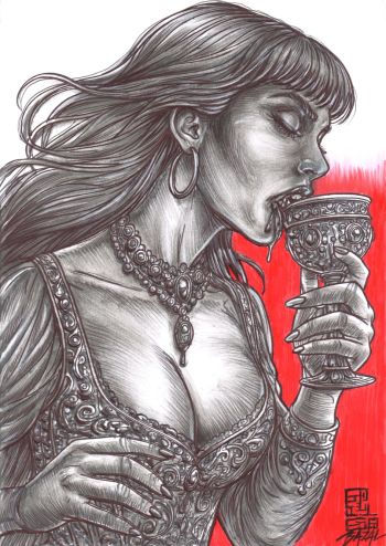 Image of Countess Carmilla - ETERNAL HUNGER / Bazal. 11,7x 8,3 in. 