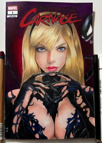Image of Gwenom on Carnage blank cover 