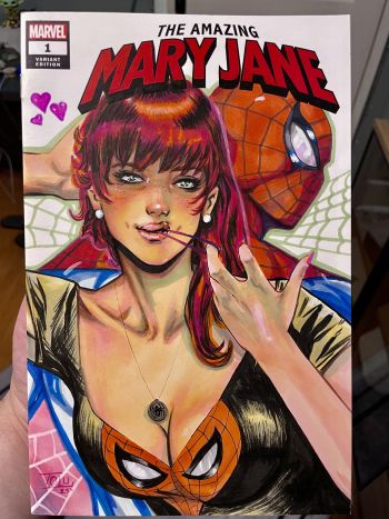 Image of Mary Jane and Spider-Man Sketch Cover