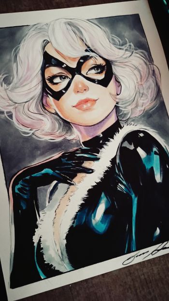 Image of Black cat by Guilherme Silva - 9" x 11,7"