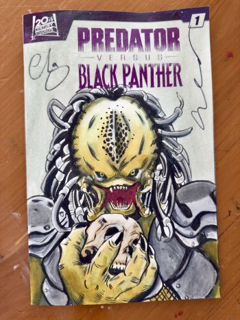 Image of Predator vs Black Panther Sketch Cover