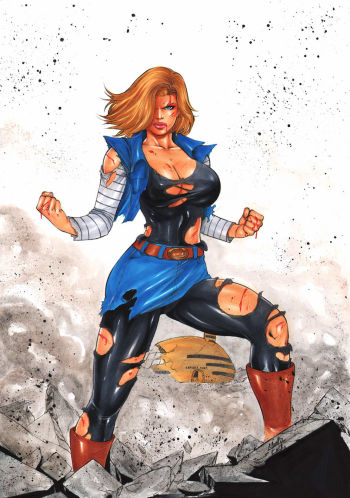 Image of Android 18 Pin Up Art