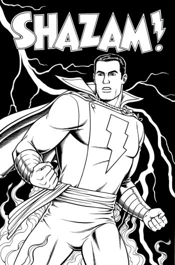 Image of 11x17Logo Shazam Pin Up