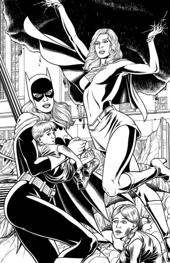 Image of 11x17 Batgirl & Supergirl Pin Up