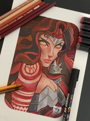 Image of Wonder Woman Portrait Illustration