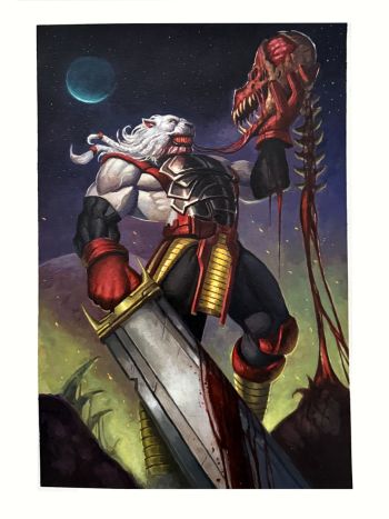 Image of Battle Beast #5 Published Cover Original Art 