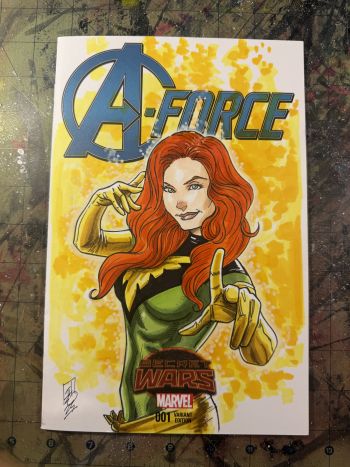 Image of MARVEL COMICS A-FORCE #1 Sketch Cover Variant, Jean Grey  by Tom Hodges