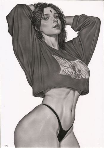 Image of Raven Pin Up Art