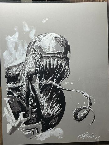 Image of Venom Acrylic Painting A4 by Johnny Desjardins 