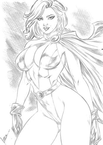 Image of Power Girl (09"x12") Original Art