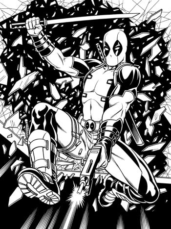 Image of 9x12 DEADPOOL Pin-Up