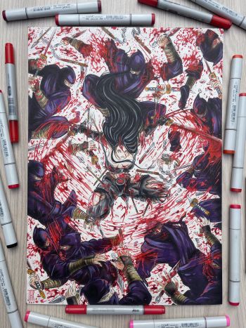 Image of X23 Blood Red Rain  11”x17” - by JAK