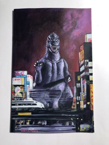 Image of Godzilla Painted Sketch Cover